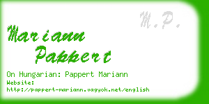 mariann pappert business card